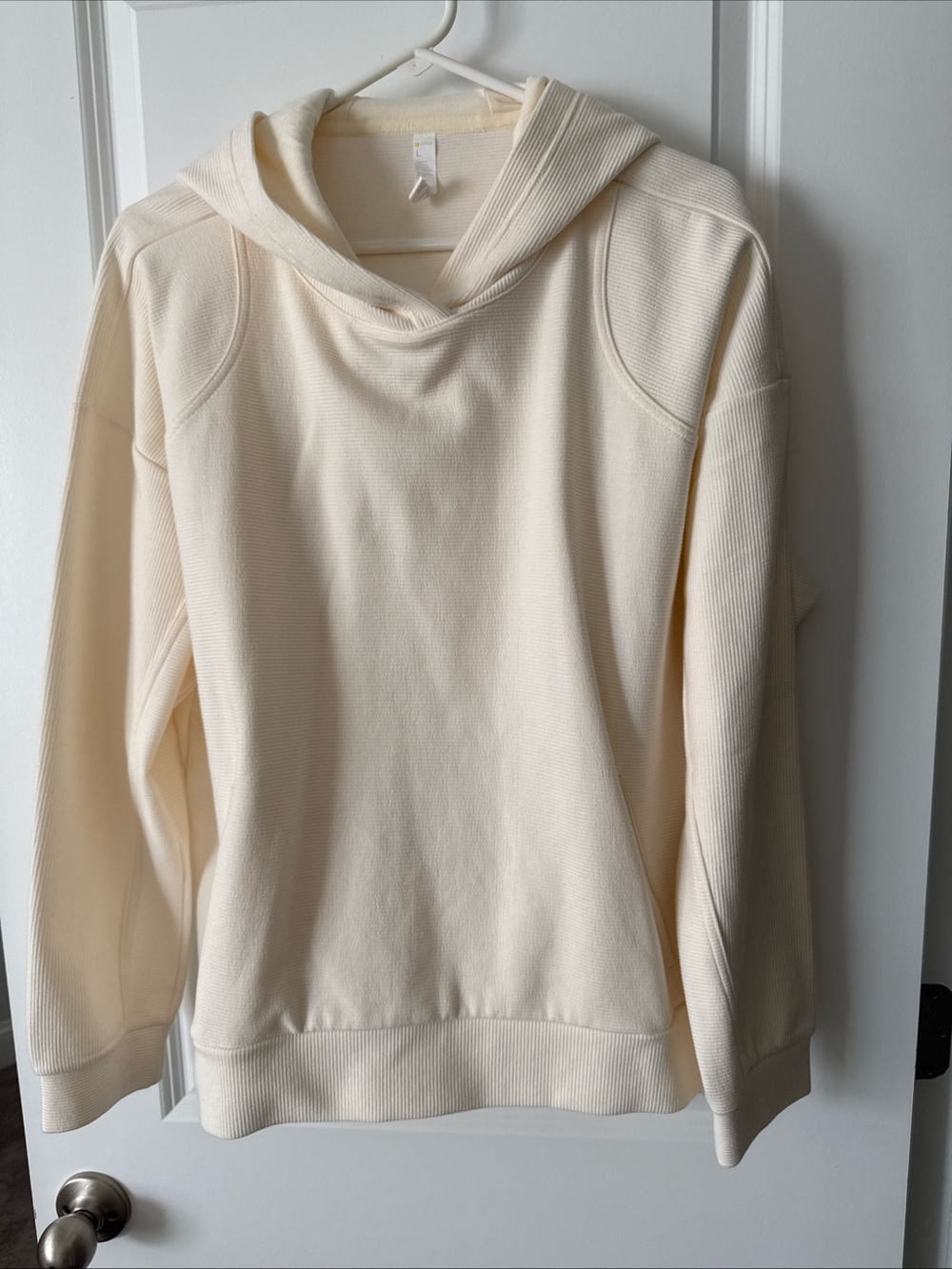 New Zella Women's Ivory Pullover Hoodie Sweatshirt Size Large